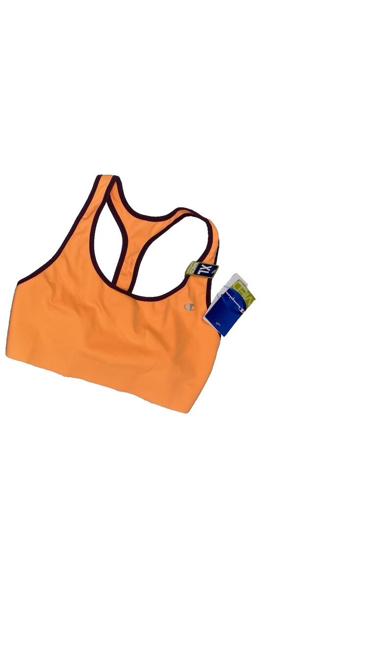 Champion Sports Bra Womens XL NEW Athletic Neon Orange & Red Gym Activewear